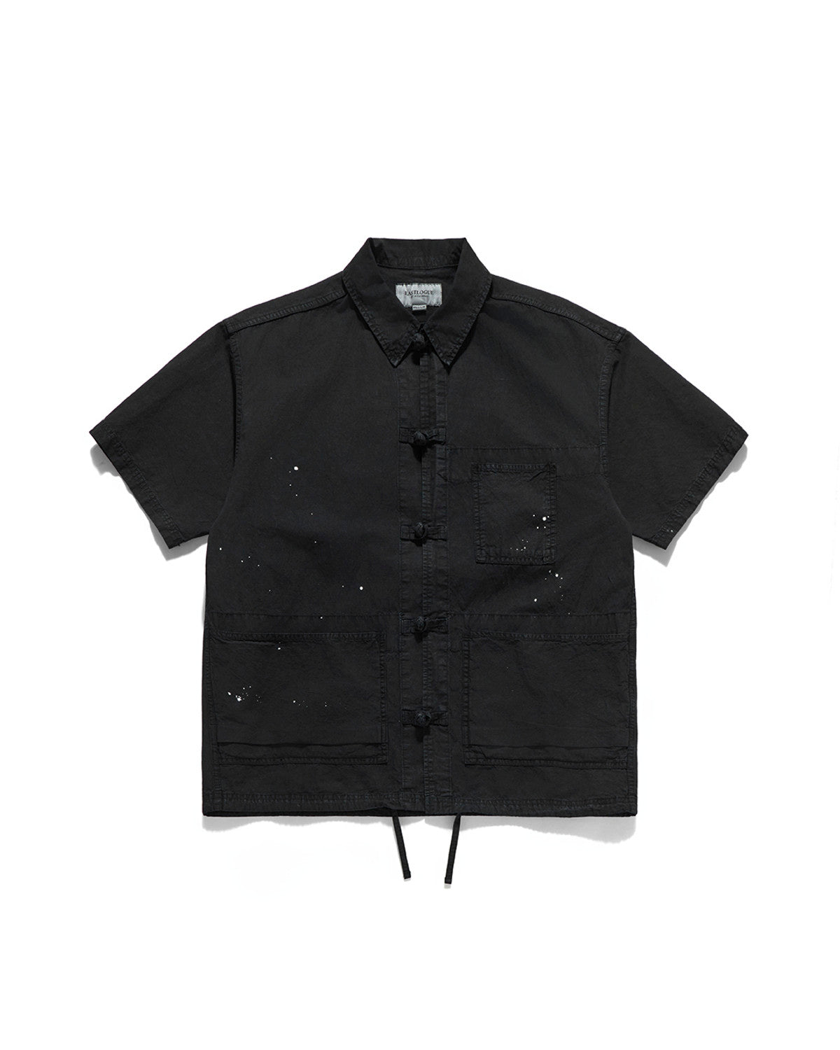 Eastlogue - Eastern Lotus Half Shirts (Painting Black Linen) product image 5 | TRAB K-Fashion Australia