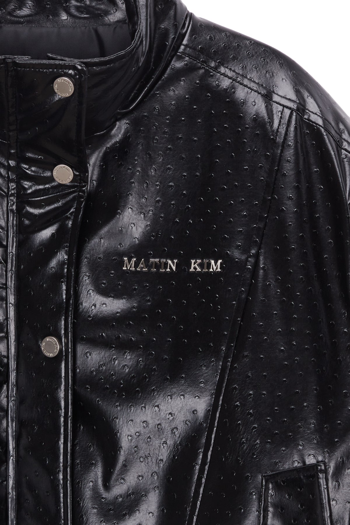 Matin Kim - High Neck Leather Jacket (Black) product image 4 | TRAB K-Fashion Australia