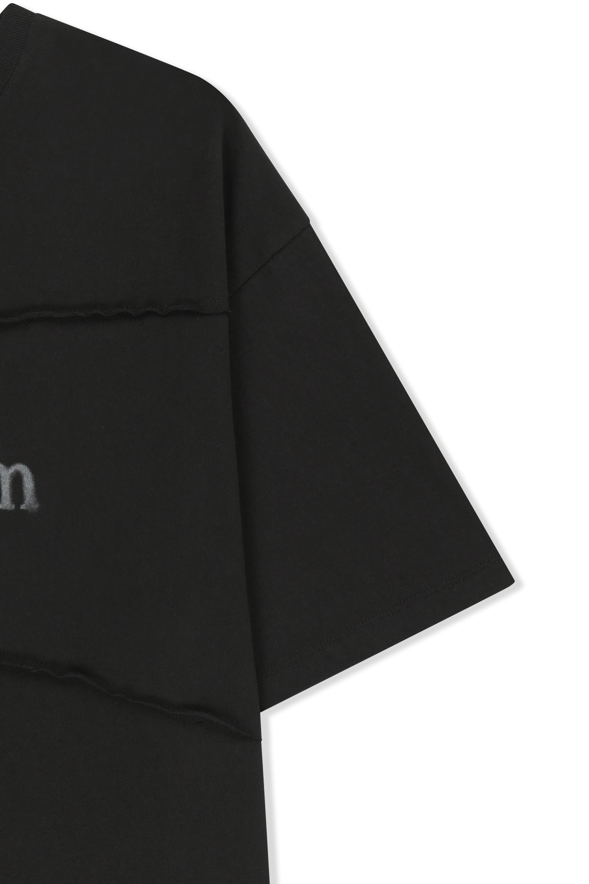 Matin Kim - Diagonal Cut Logo Top (Black) product image 4 | TRAB K-Fashion Australia