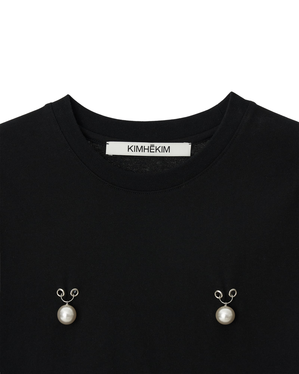 Kimhe Kim - Two Pearls Piercing T-Shirt (Black) product image 3 | TRAB K-Fashion Australia