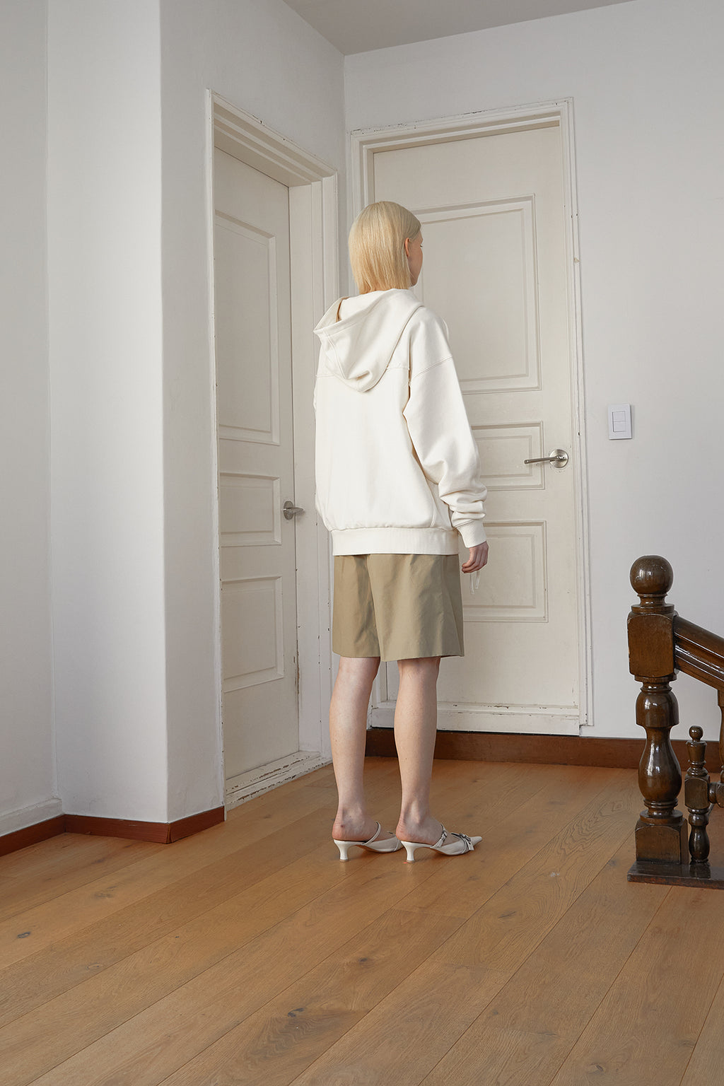 Matin Kim - Volume Pocket Hoody Zip Up (Cream) product image 9 | TRAB K-Fashion Australia