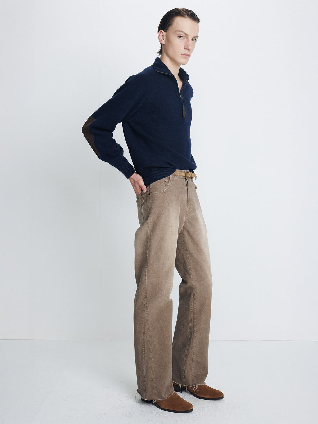 Tonywack - Re-Cut Brushed Cotton Flared Pants (Faded Brown) product image 3 | TRAB K-Fashion Australia