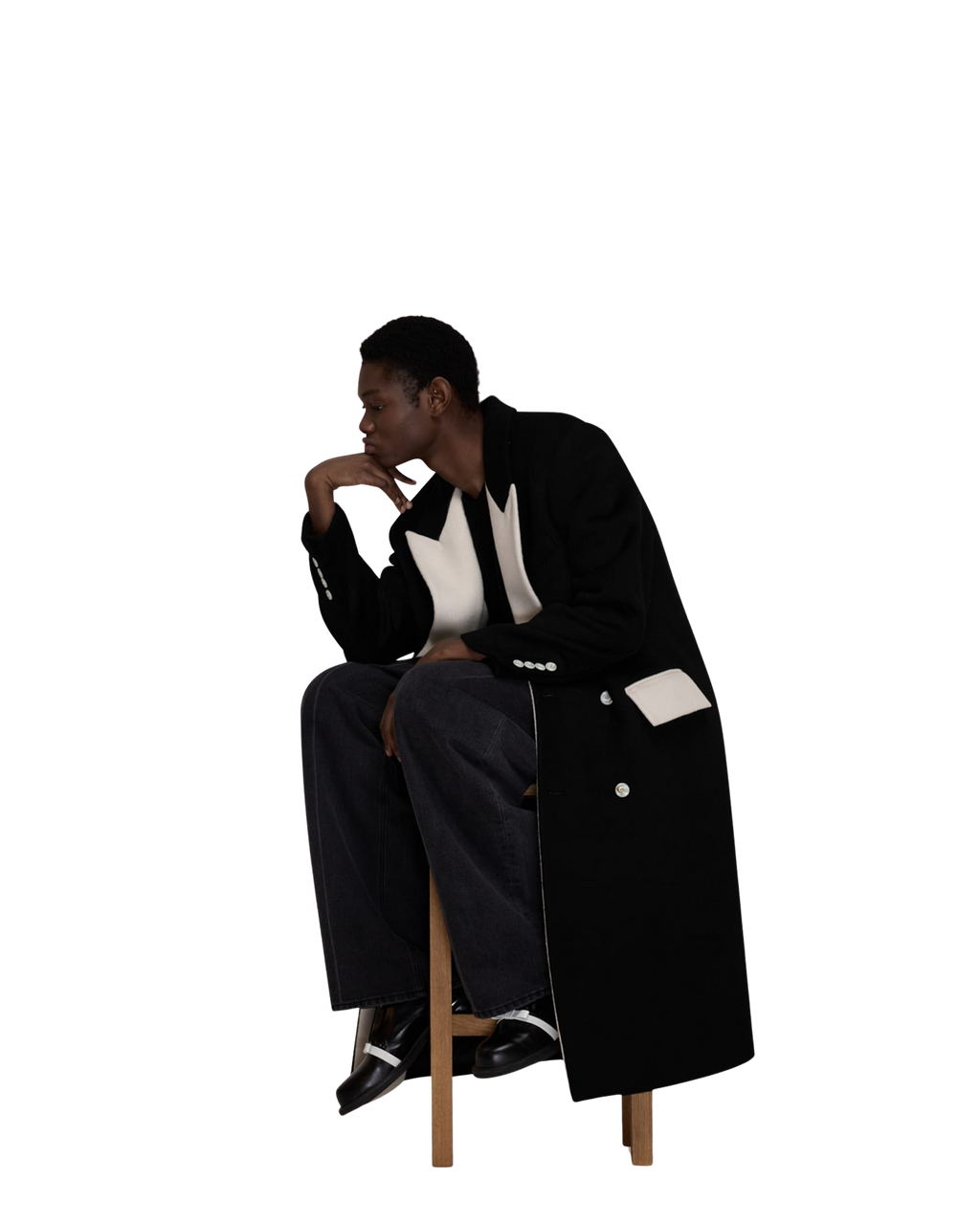 Kimhe Kim - Bi Color Double Breasted Coat (Black/Ivory) product image 16 | TRAB K-Fashion Australia