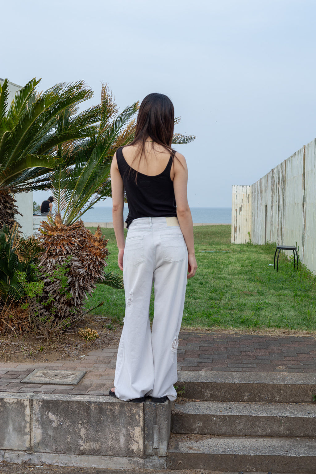 Matin Kim - Unbalance Tuck Sleeveless Top (Black) product image 10 | TRAB K-Fashion Australia