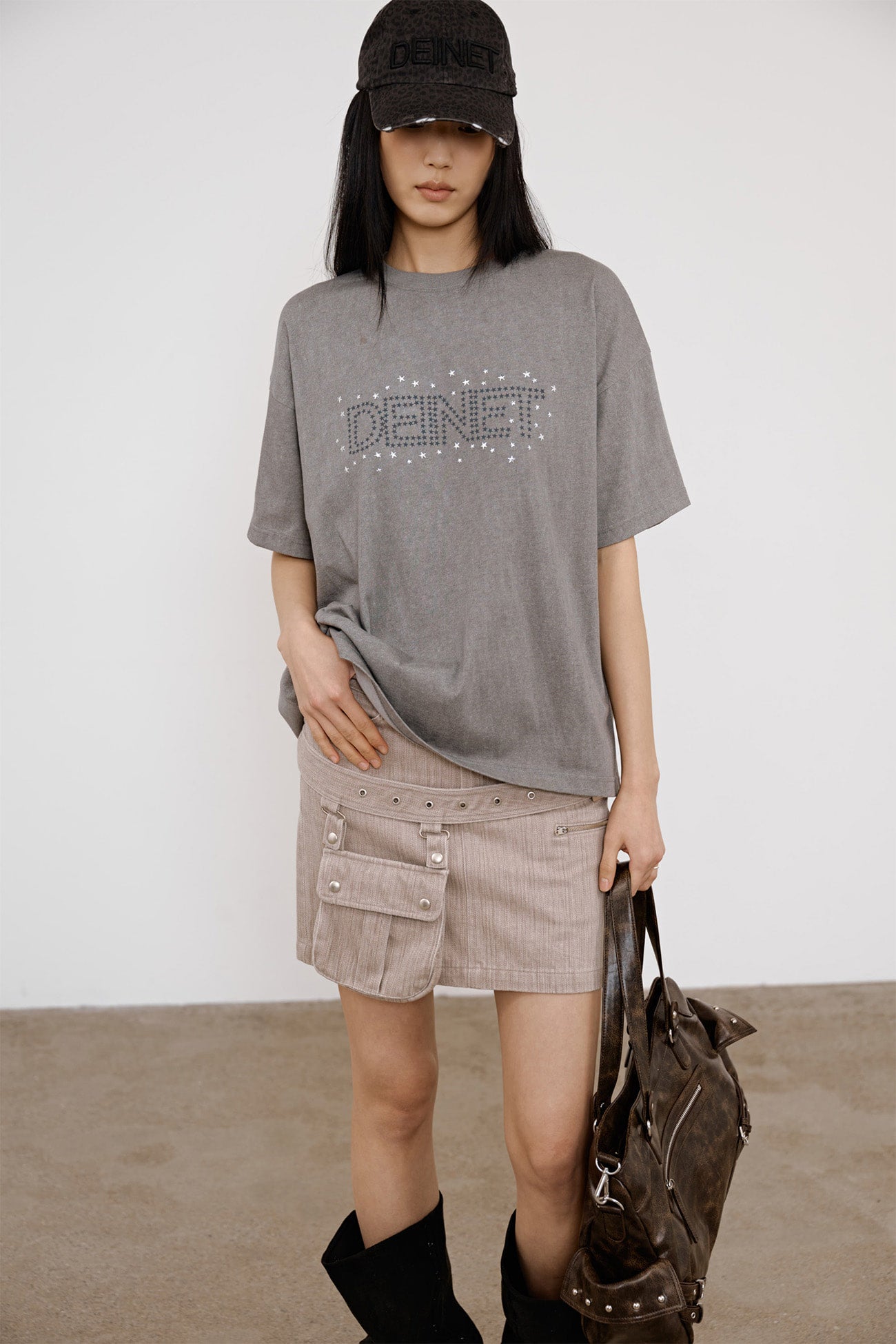 Deinet - Belted Tunnel Skirt (Beige) product image 8 | TRAB K-Fashion Australia
