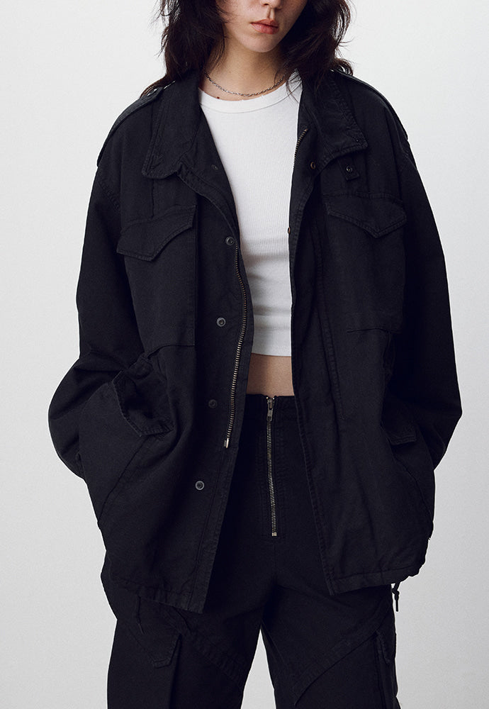Tonywack - Garment-Dyed Gabardine Oversized Military Jacket (Carbon Pigment) product image 6 | TRAB K-Fashion Australia