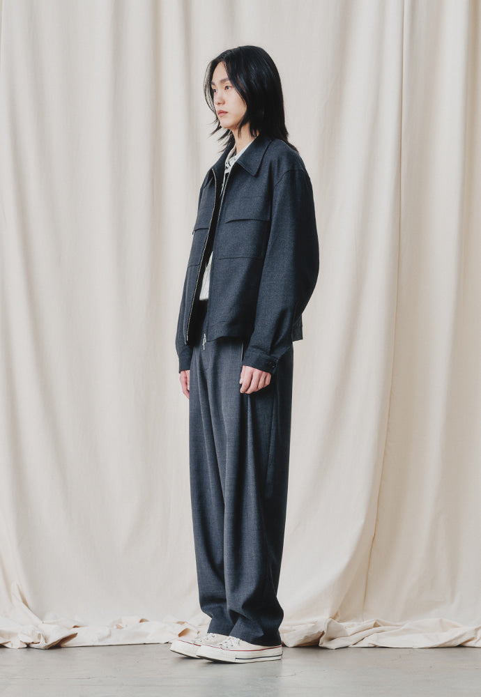 Art if acts - Contrast Wool Blouson (Charcoal) product image 5 | TRAB K-Fashion Australia