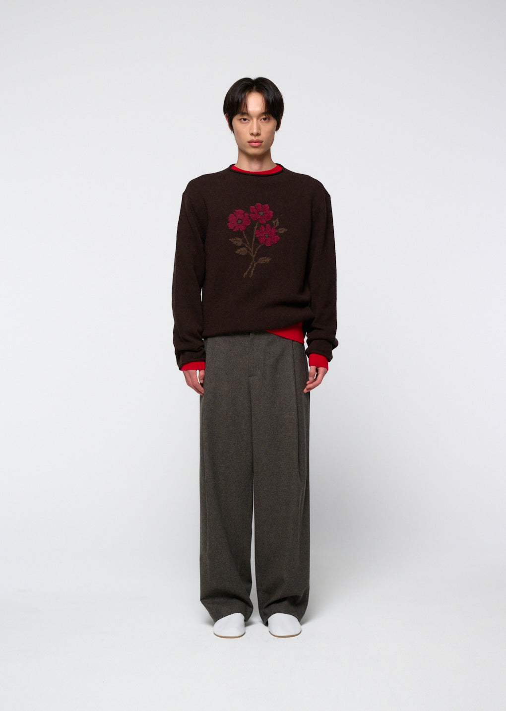 Amomento - Cashmere Crewneck Knit (Red) product image 5 | TRAB K-Fashion Australia