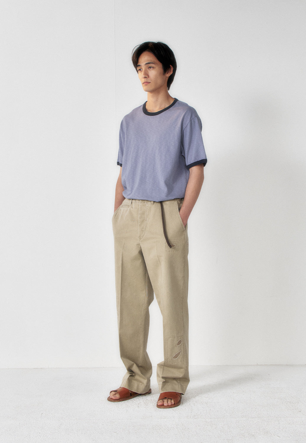 Art if acts - Slub Ringer Tee (Sky Blue/Navy) product image 2 | TRAB K-Fashion Australia
