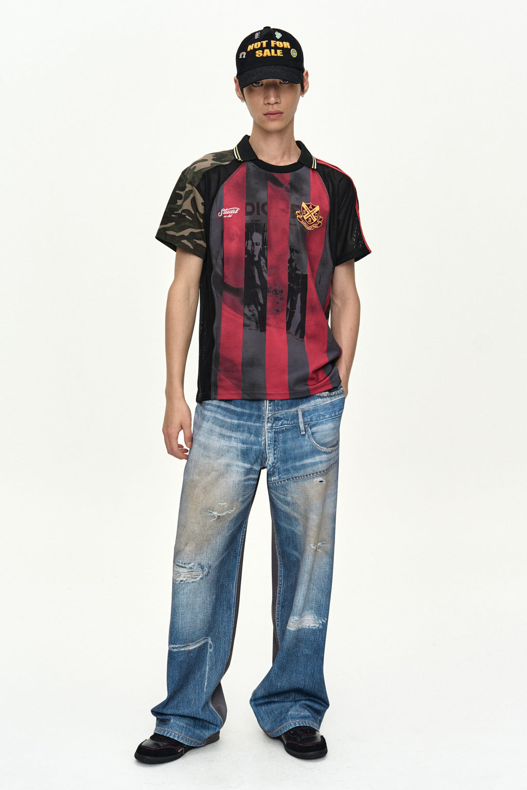 Andersson Bell - Reworked Football T-Shirt (Black/Red) product image 2 | TRAB K-Fashion Australia