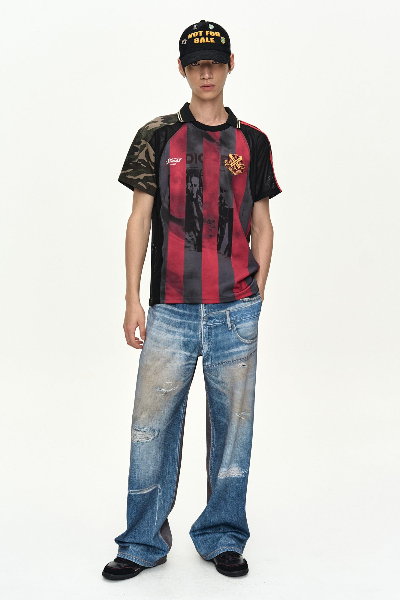 Andersson Bell - Reworked Football T-Shirt (Black/Red) product image 2 | TRAB K-Fashion Australia