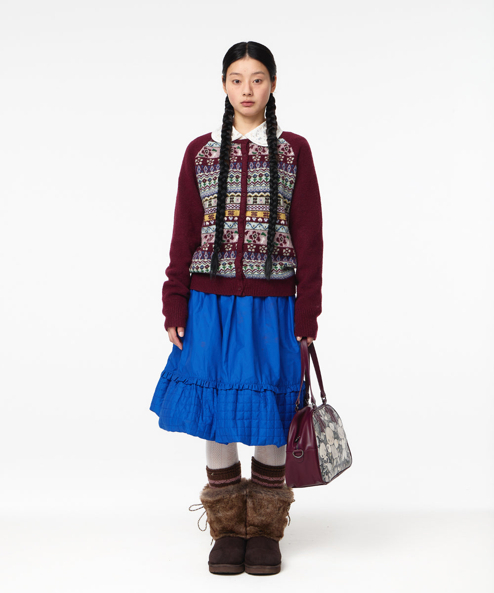 Coyseio - Cottage Knit Cardigan (Wine) product image 7 | TRAB K-Fashion Australia