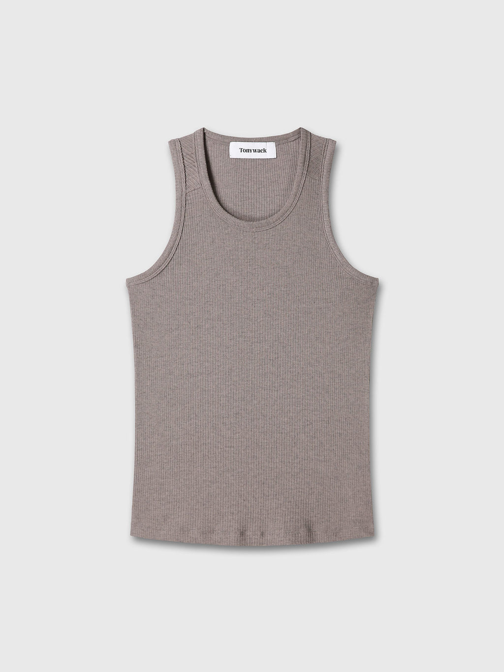 Tonywack - Silk Lyocell Rib Tank Top Japanese Fabric (Taupe) product image 9 | TRAB K-Fashion Australia