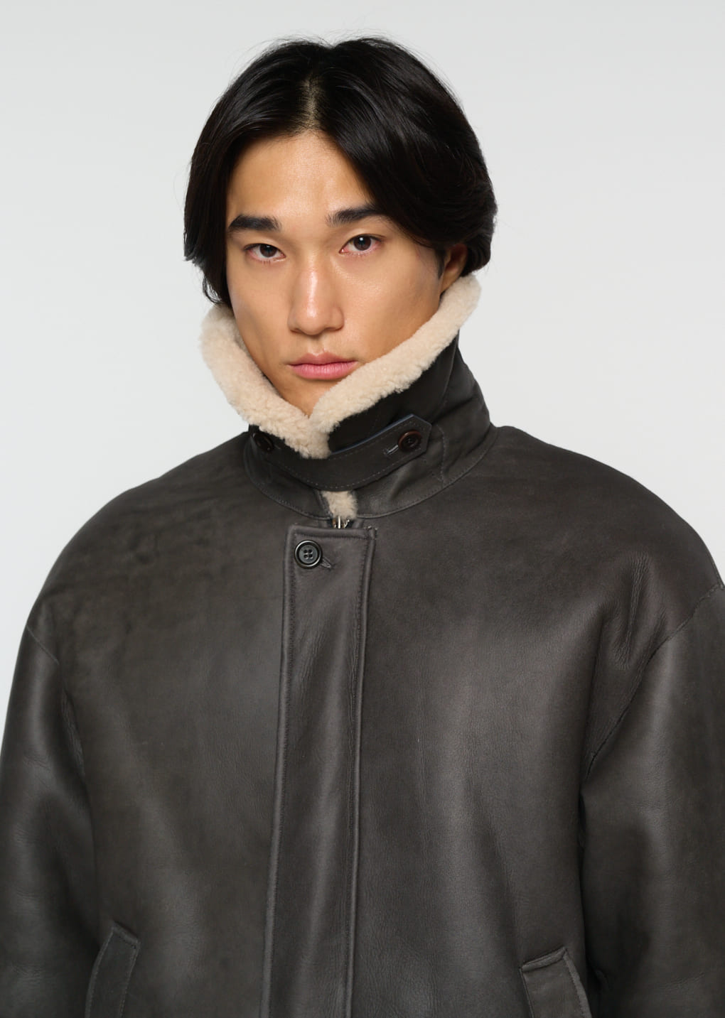 Amomento - [Pre-Order] lambskin shearling jumper (Khaki) product image 8 | TRAB K-Fashion Australia