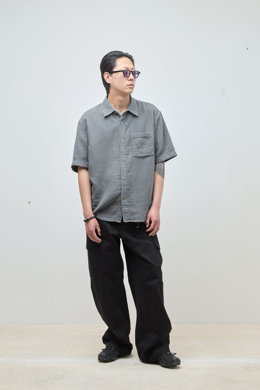 Hatchingroom - Loosed Shirt Double Face (Charcoal) product image 10 | TRAB K-Fashion Australia