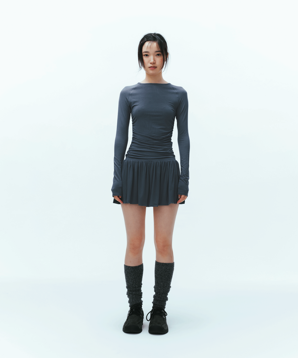 Coyseio - Draping Dress (Blue Grey) product image 1 | TRAB K-Fashion Australia