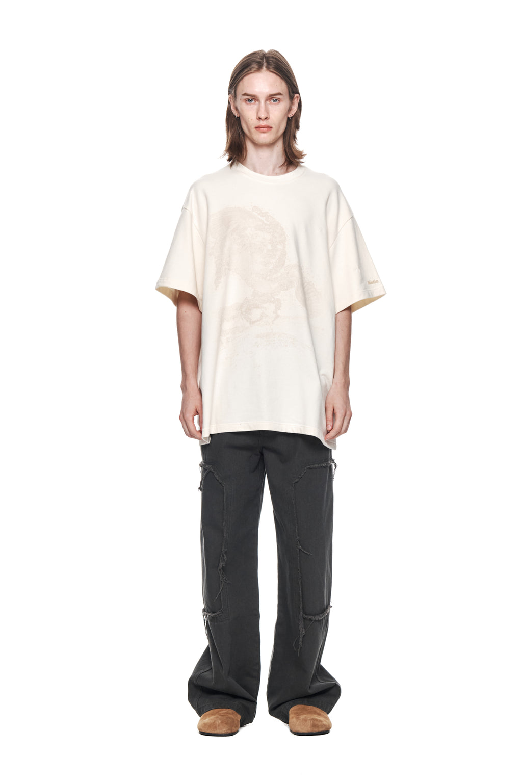 Matin Kim - Double Knee Cotton Denim Pants (Charcoal) product image 5 | TRAB K-Fashion Australia