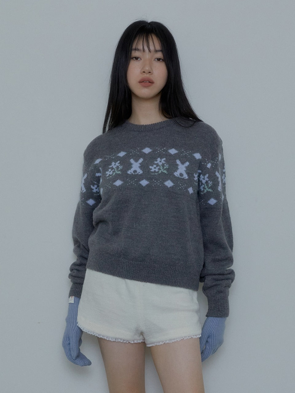 Margarin Fingers - Lace Knit Shorts (Cream) product image 1 | TRAB K-Fashion Australia