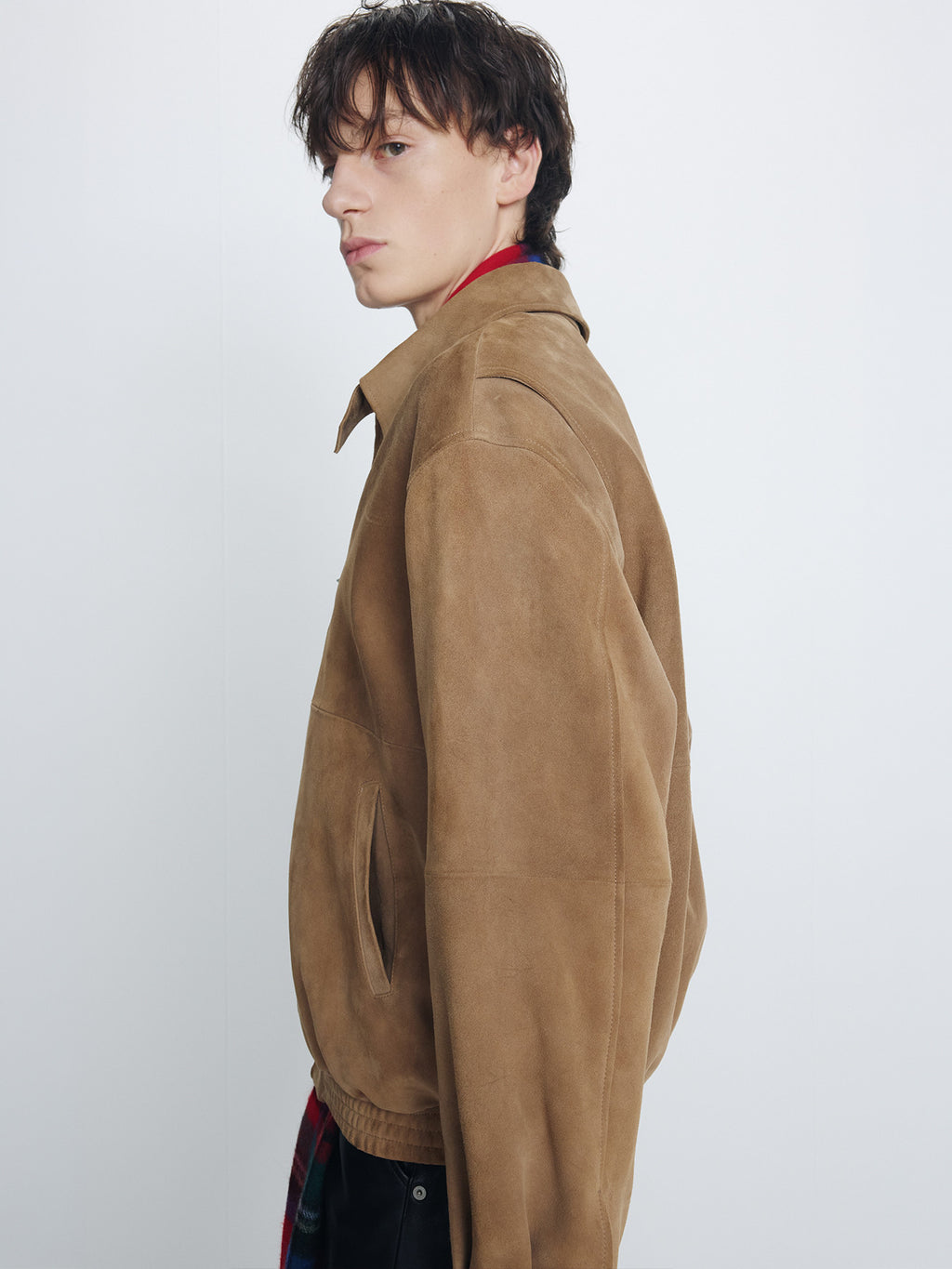 Tonywack - Goat Suede Relaxed Bomber Jacket (Beige) product image 5 | TRAB K-Fashion Australia