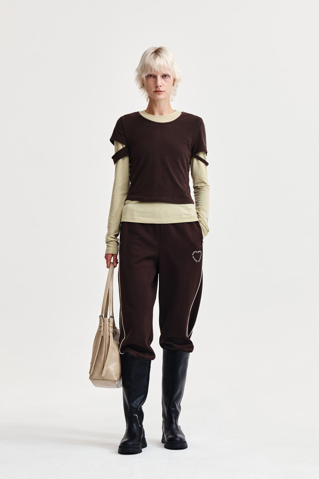 Matin Kim - Layered Point Slim Top (Brown) product image 9 | TRAB K-Fashion Australia