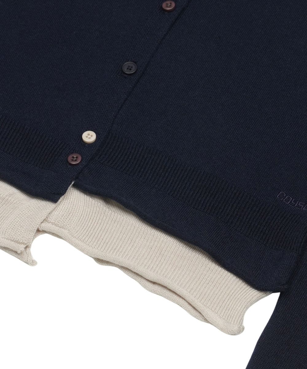 Coyseio - Round Collar Knit Cardigan (Navy) product image 15 | TRAB K-Fashion Australia
