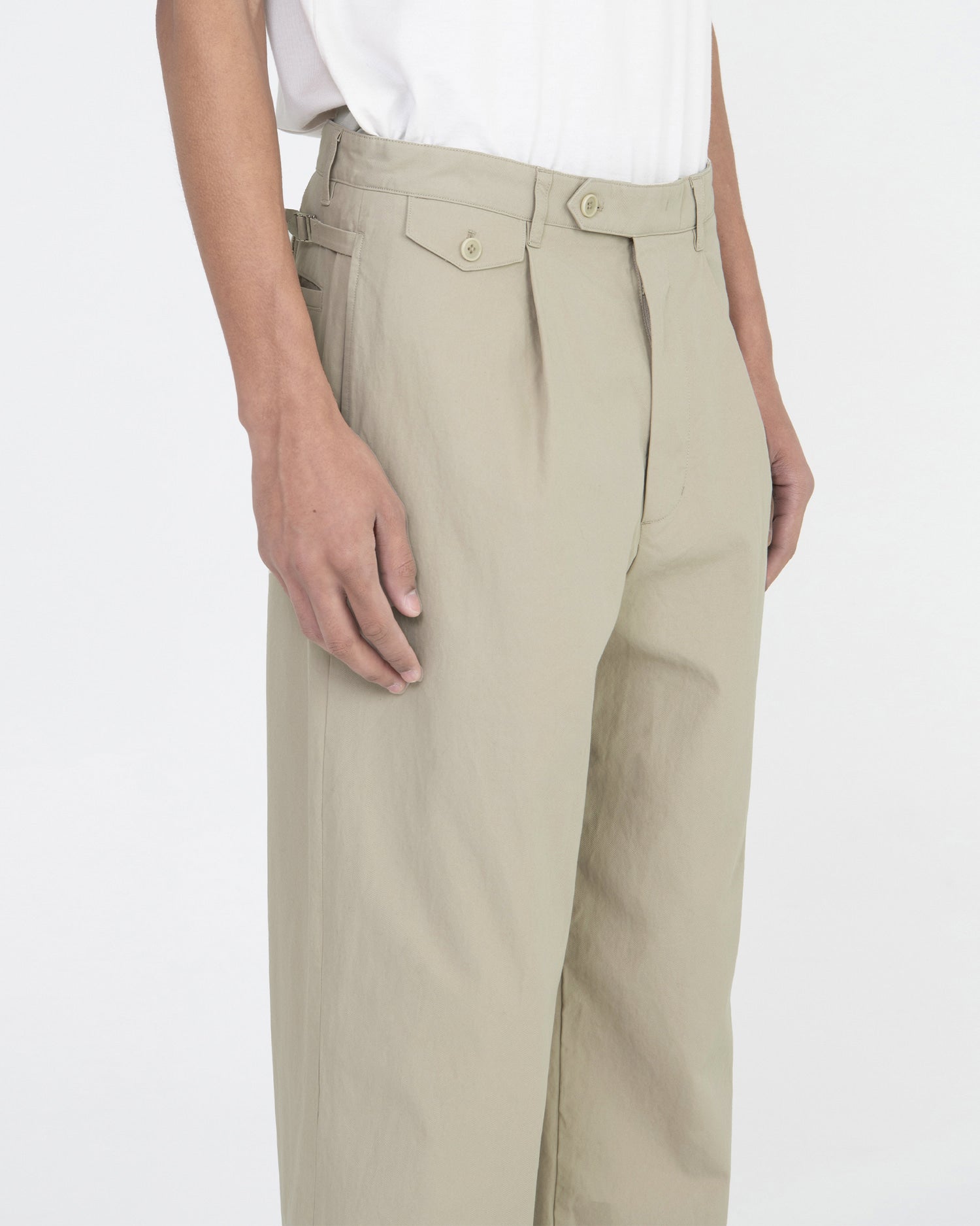 Brownyard - Loose Tapered Cotton Pants (Stone) product image 4 | TRAB K-Fashion Australia