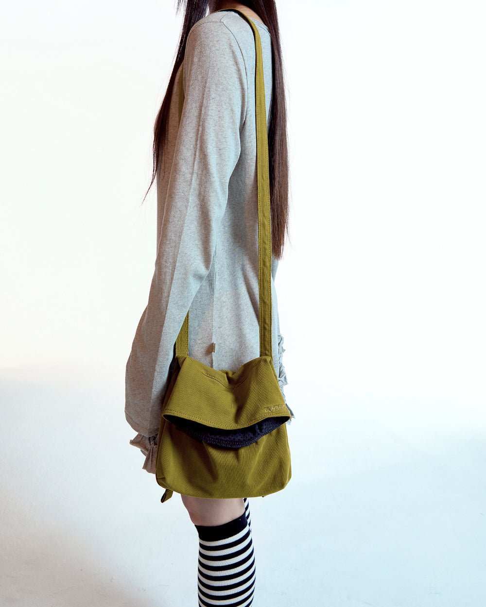 Coyseio - Folding Sweat Cross Bag (Olive) product image 5 | TRAB K-Fashion Australia