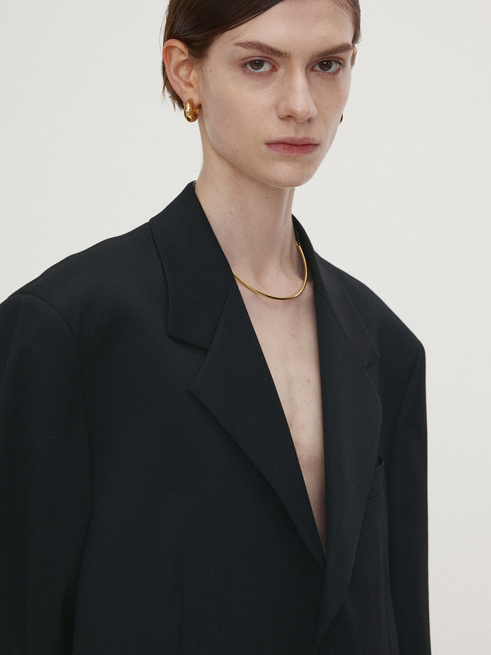 Tonywack - Virgin Wool Relaxed Tailored Jacket (Black) product image 3 | TRAB K-Fashion Australia