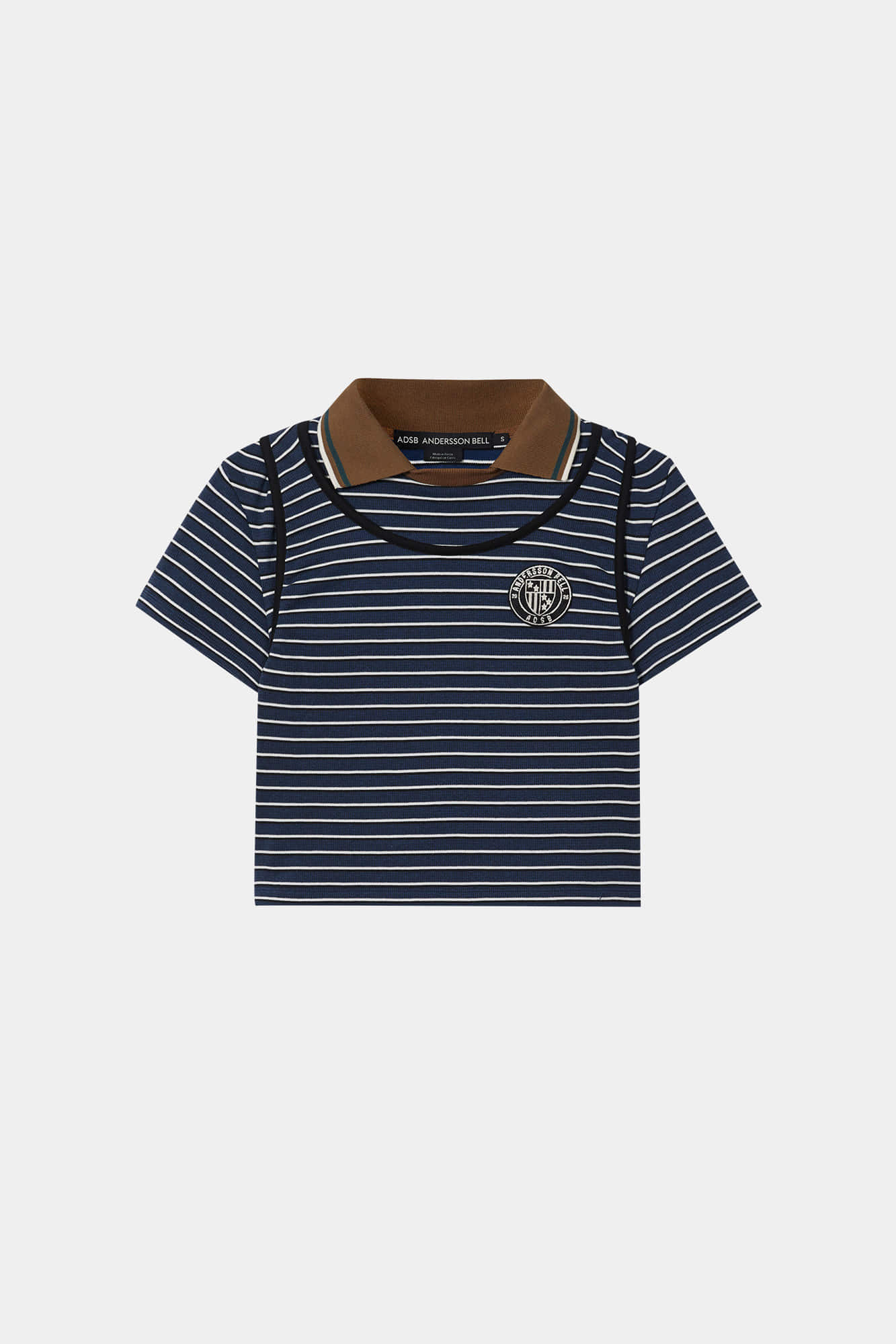 Andersson Bell - Shirring Binding Stripe Collar Top (Blue) product image 8 | TRAB K-Fashion Australia