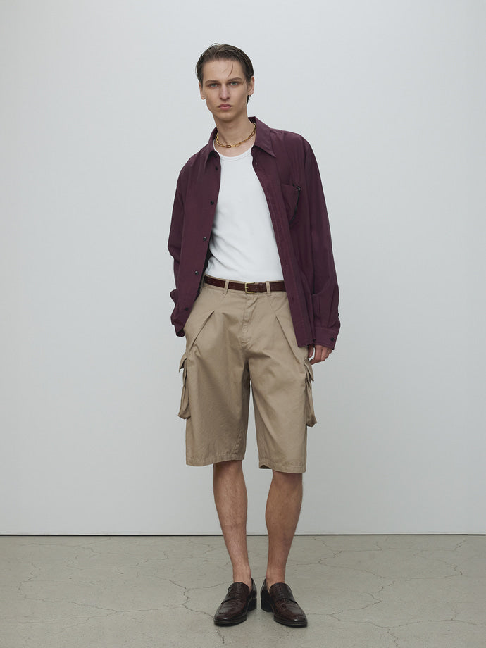 Tonywack - Silk Cotton Garment-Dyed Shirt (Faded Burgundy) product image 2 | TRAB K-Fashion Australia