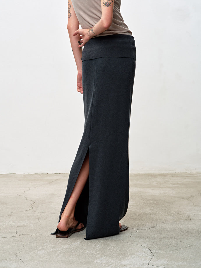 Tonywack - Mercerized Wool Knit Maxi Skirt (Dark Grey) product image 5 | TRAB K-Fashion Australia