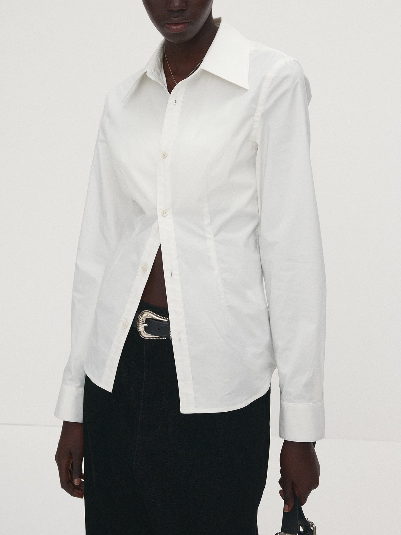Tonywack - Elasticated Cotton Slim-Fit Shirt (Off White) product image 4 | TRAB K-Fashion Australia