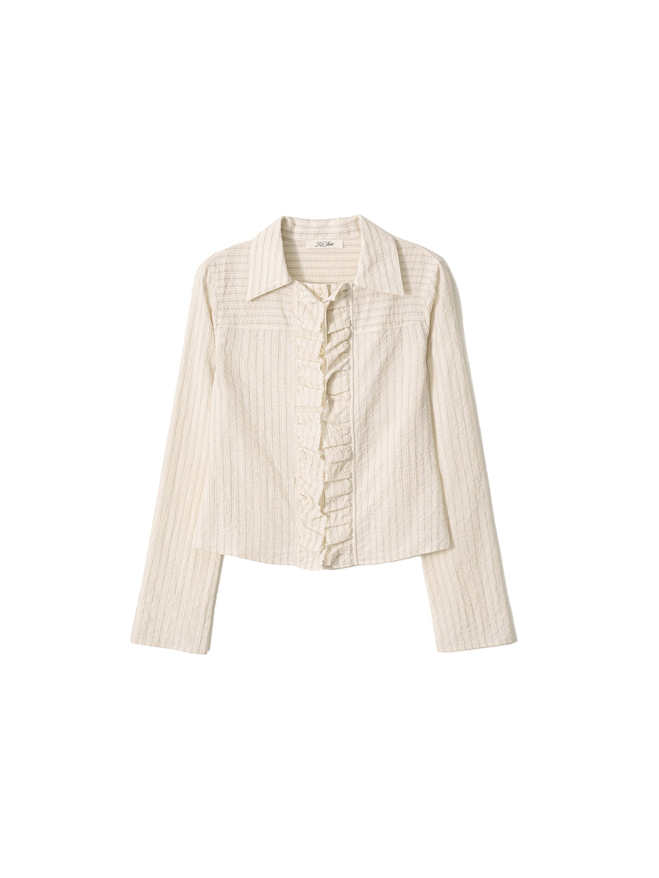 Kijun - Ruffle Detail Shirt (Light Beige) product image 9 | TRAB K-Fashion Australia