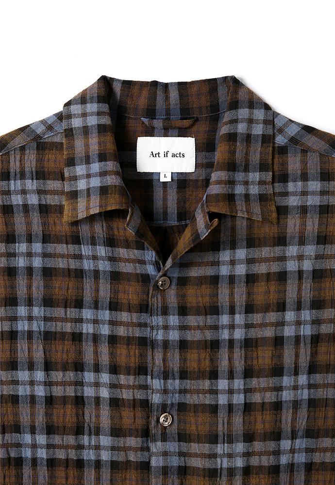 Art if acts - Check Two Pocket Half Shirt (Blue/Brown) product image 11 | TRAB K-Fashion Australia