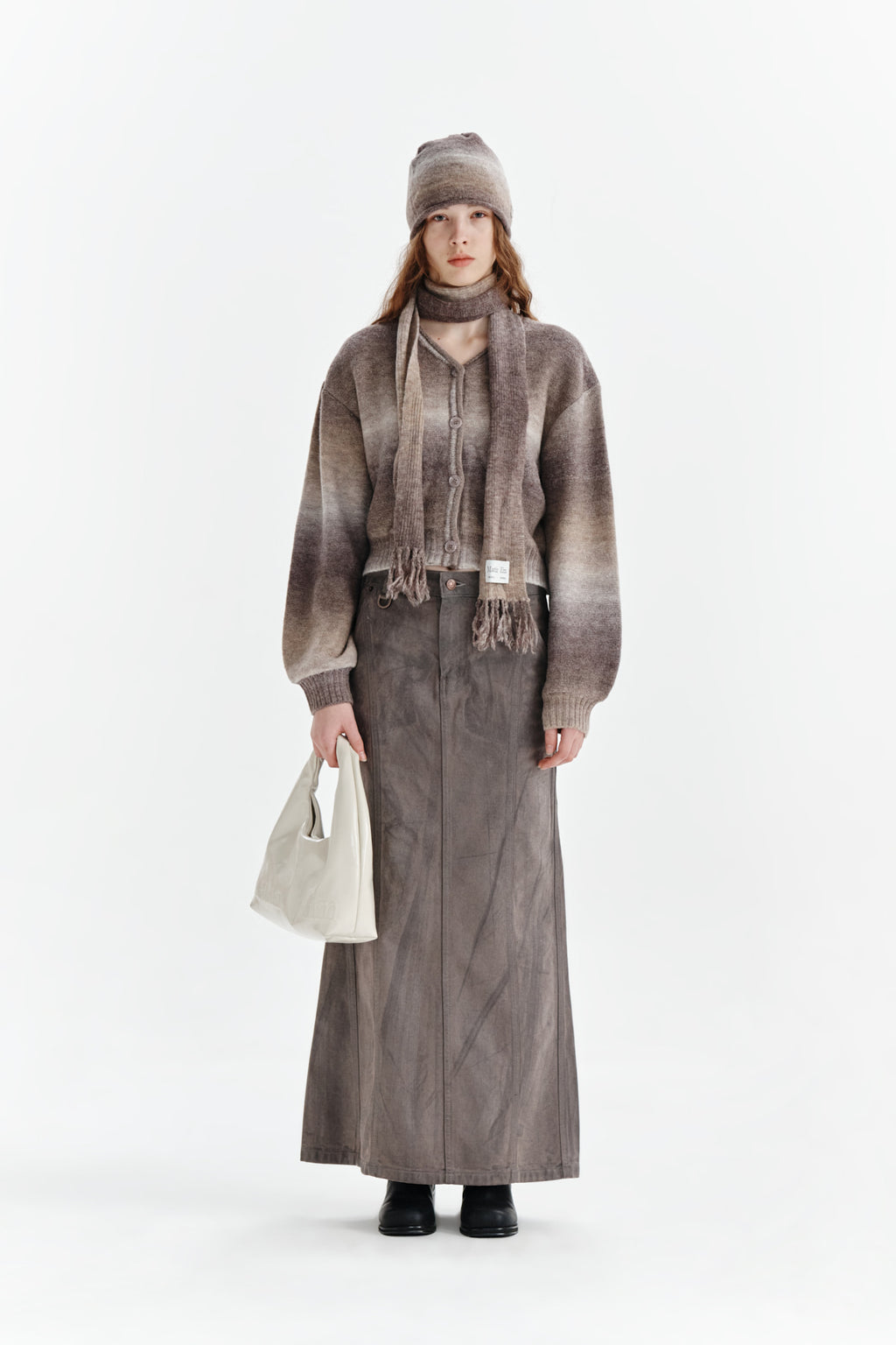 Matin Kim - Wax Coating Denim Skirt (Brown) product image 10 | TRAB K-Fashion Australia