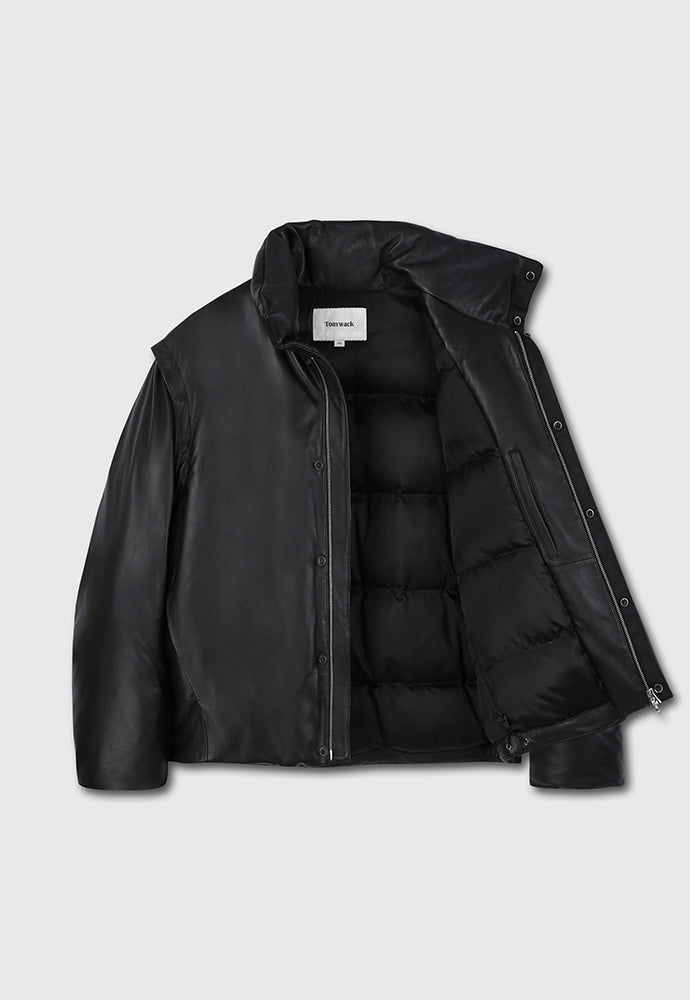 Tonywack - Leather Down Puffer Jacket (Black) product image 14 | TRAB K-Fashion Australia
