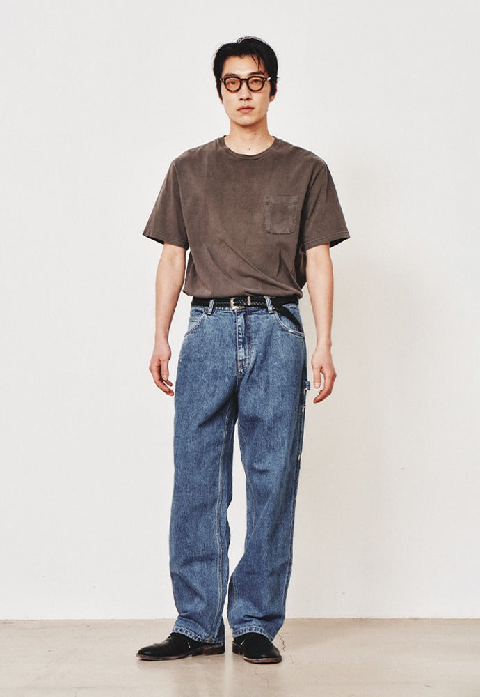 Art if acts - Washed Denim Carpenter Pants (Indigo Blue) product image 1 | TRAB K-Fashion Australia