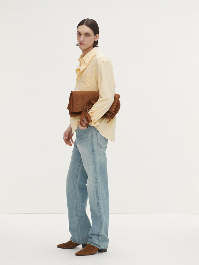 Tonywack - Cotton Lyocell Distressed Oxford Shirt (Pale Yellow) product image 2 | TRAB K-Fashion Australia
