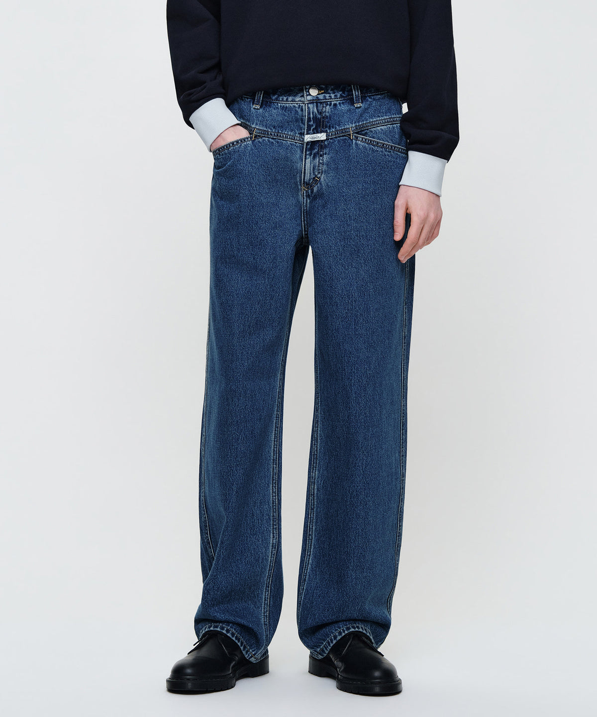 Marithe & Francois Girbaud - X-pocket Semi-wide Denim Pants (Blue) product image 1 | TRAB K-Fashion Australia