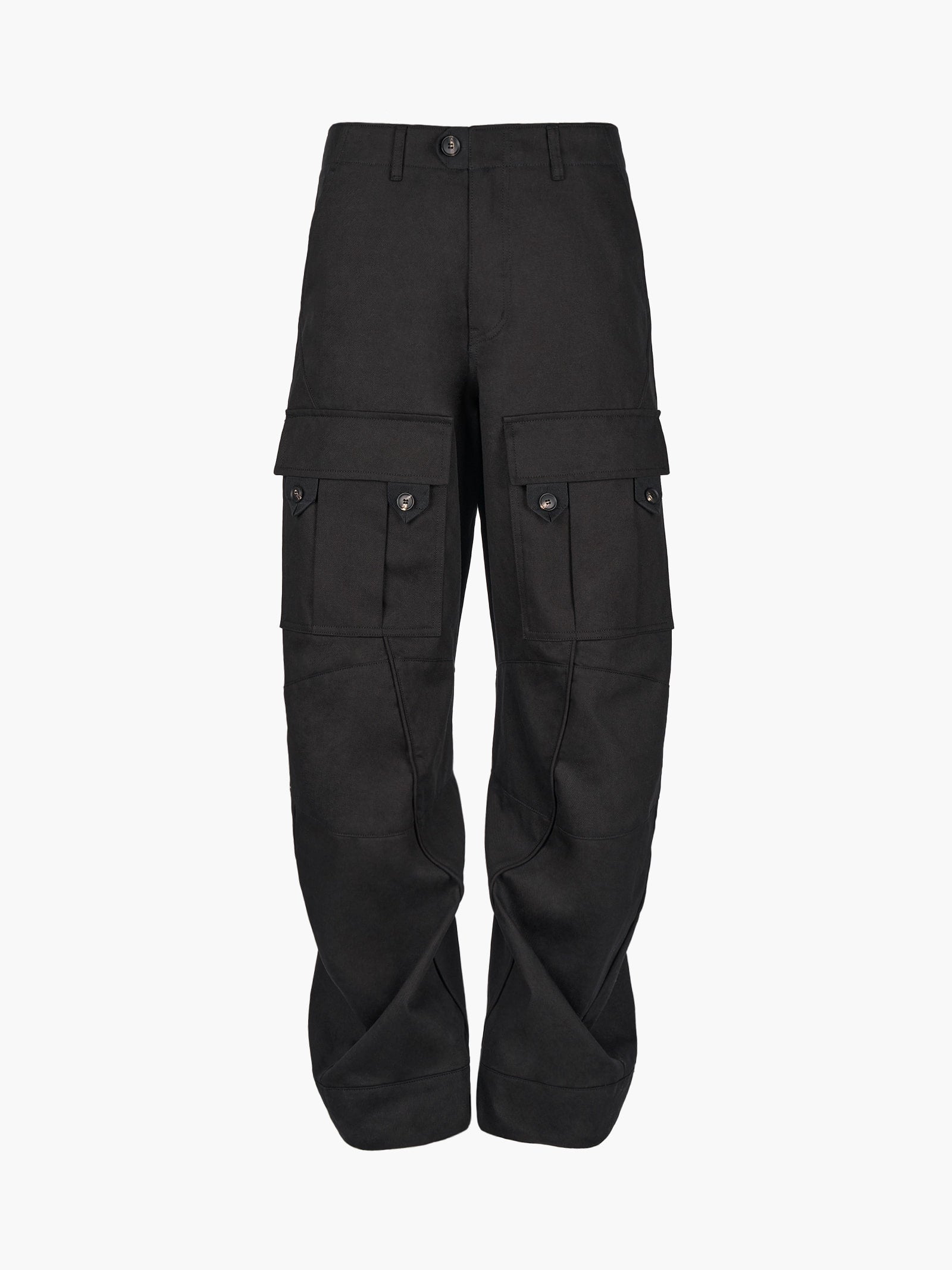 Jiyong Kim - Curved Multi-Pocket Trousers (Black) product image 5 | TRAB K-Fashion Australia