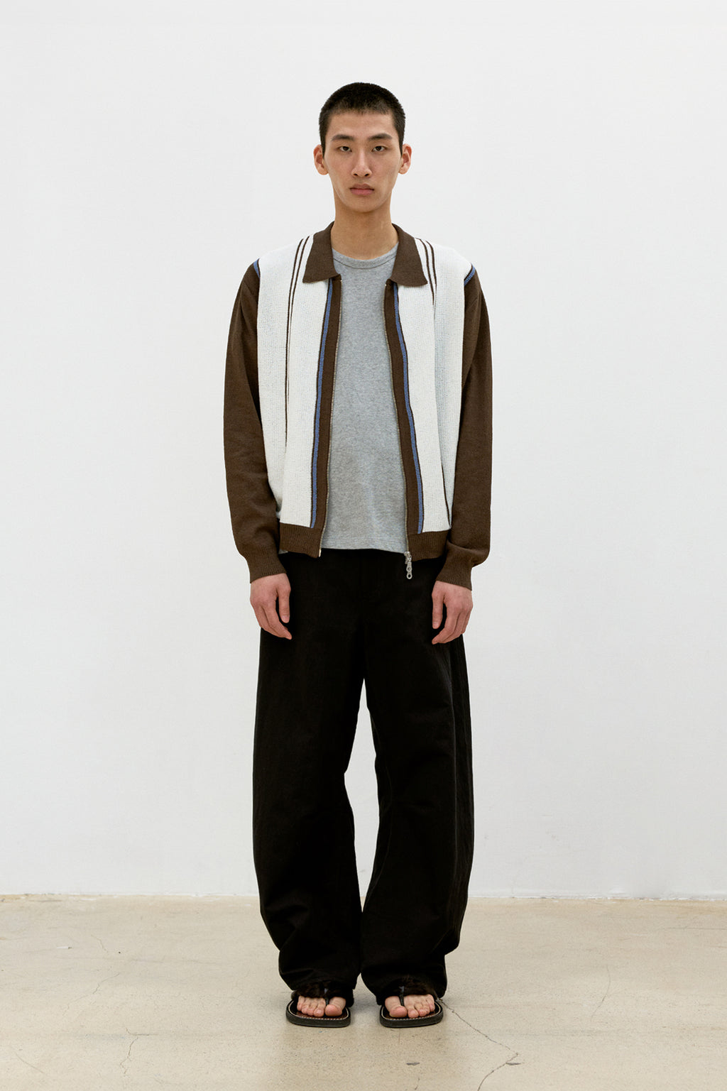 Coor - Deep Curved Cotton Blend Pants (Black) product image 2 | TRAB K-Fashion Australia