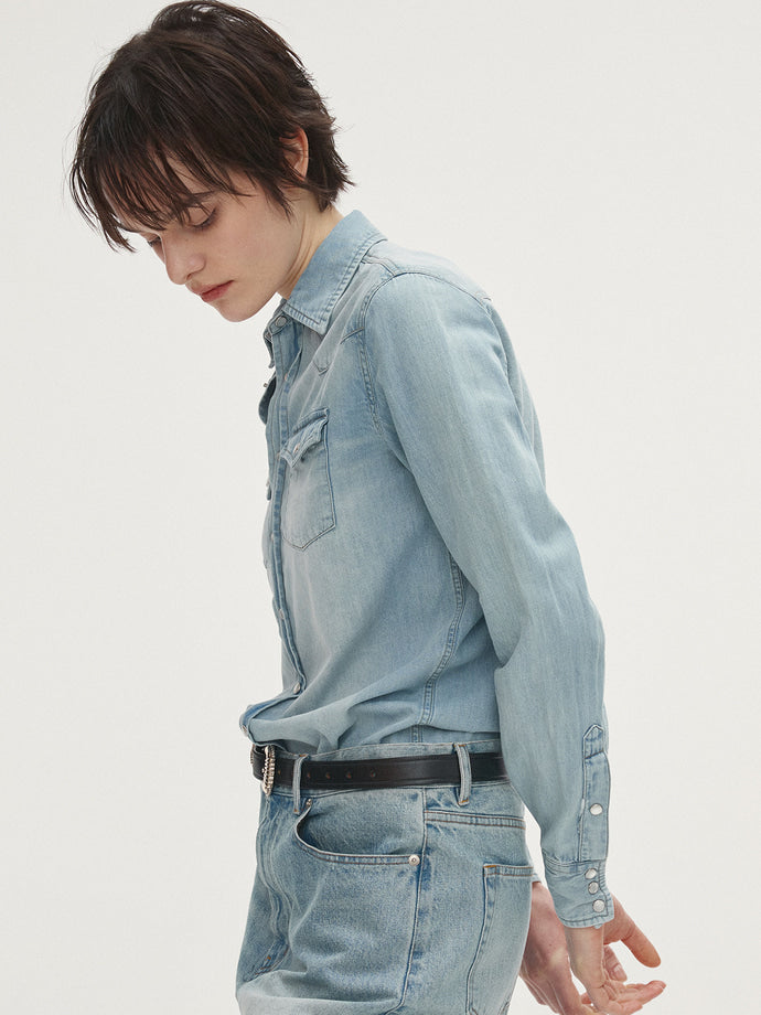 Tonywack - Washed Denim Western Shirt (Washed Light Blue) product image 6 | TRAB K-Fashion Australia