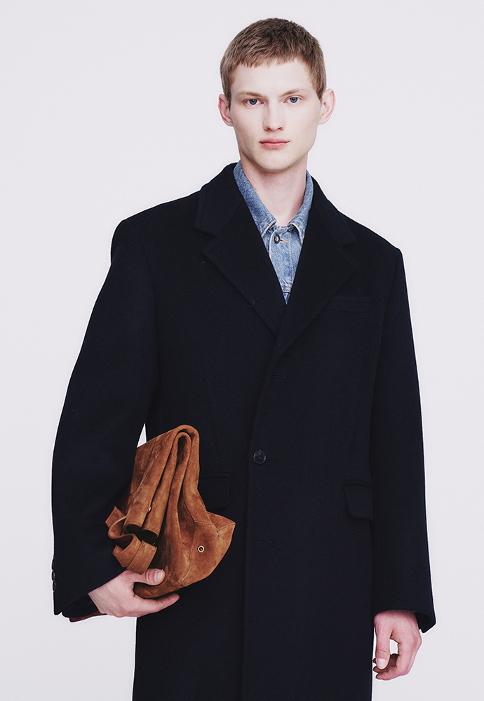 Tonywack - Cashmere Single-Breasted Tailored Wrap Coat (Dark Navy) product image 6 | TRAB K-Fashion Australia