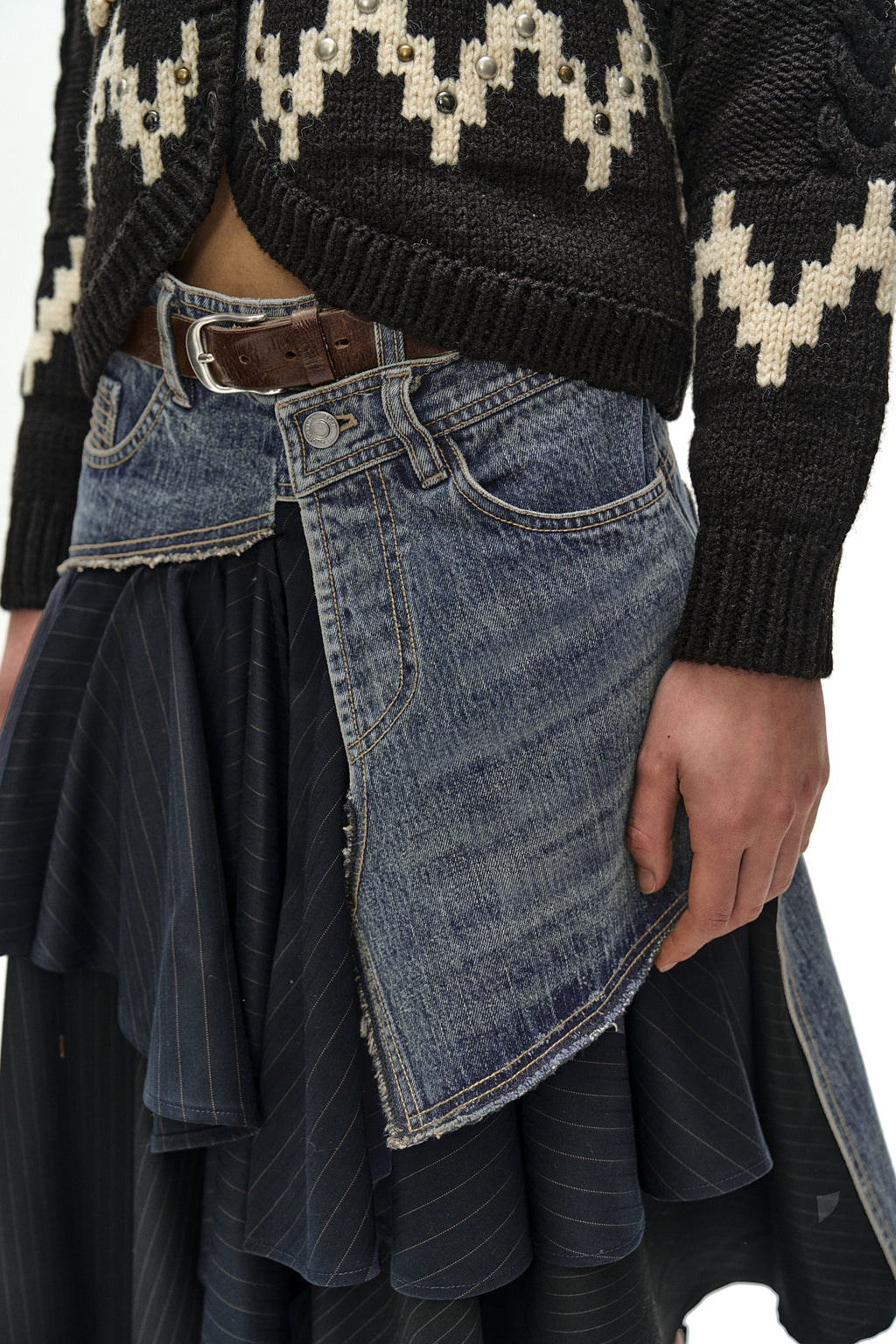Andersson Bell - Reworked Denim Wrap Flare Skirt (Blue) product image 7 | TRAB K-Fashion Australia