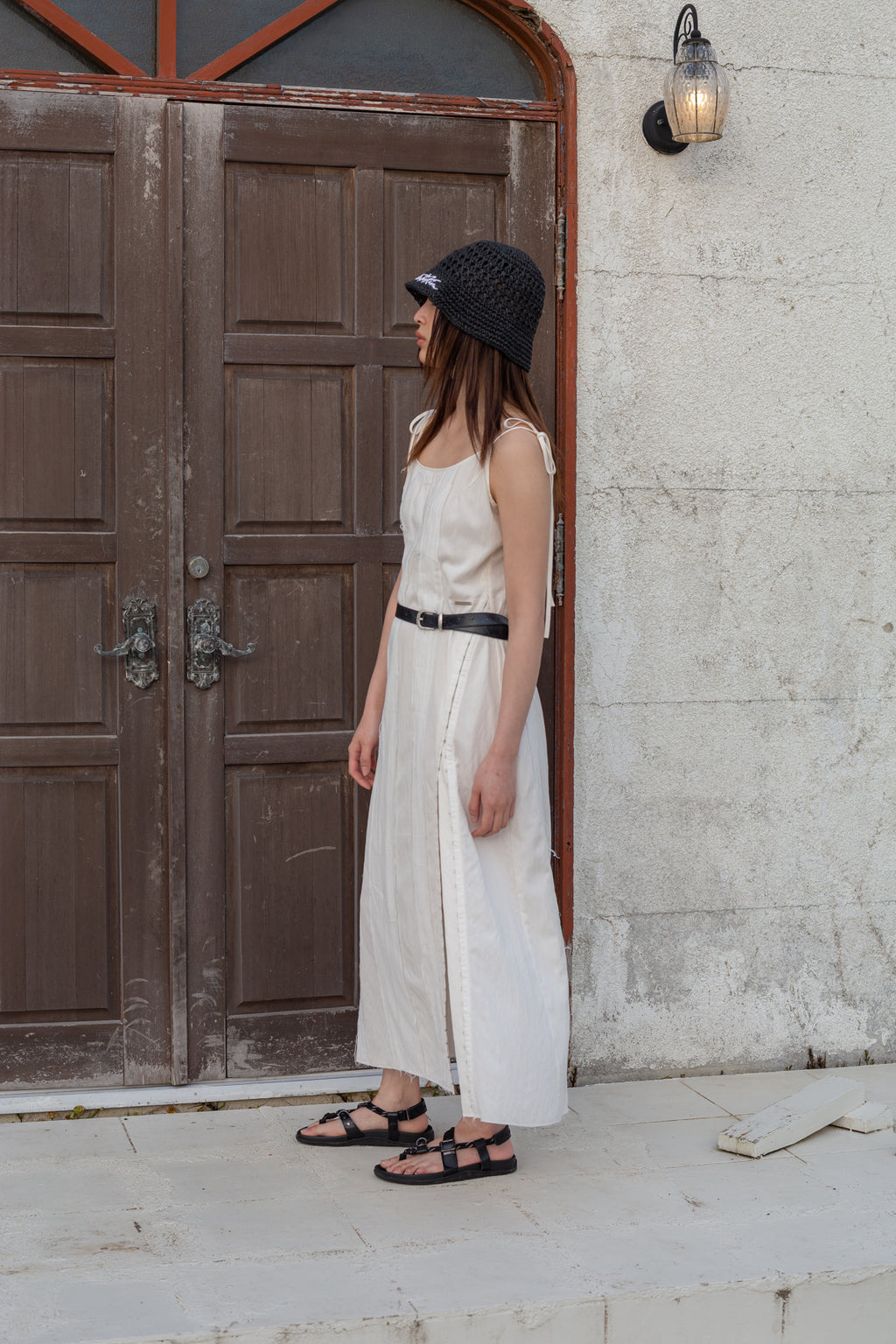 Matin Kim - Hook And Eye Layered Long Dress (Ivory) product image 9 | TRAB K-Fashion Australia