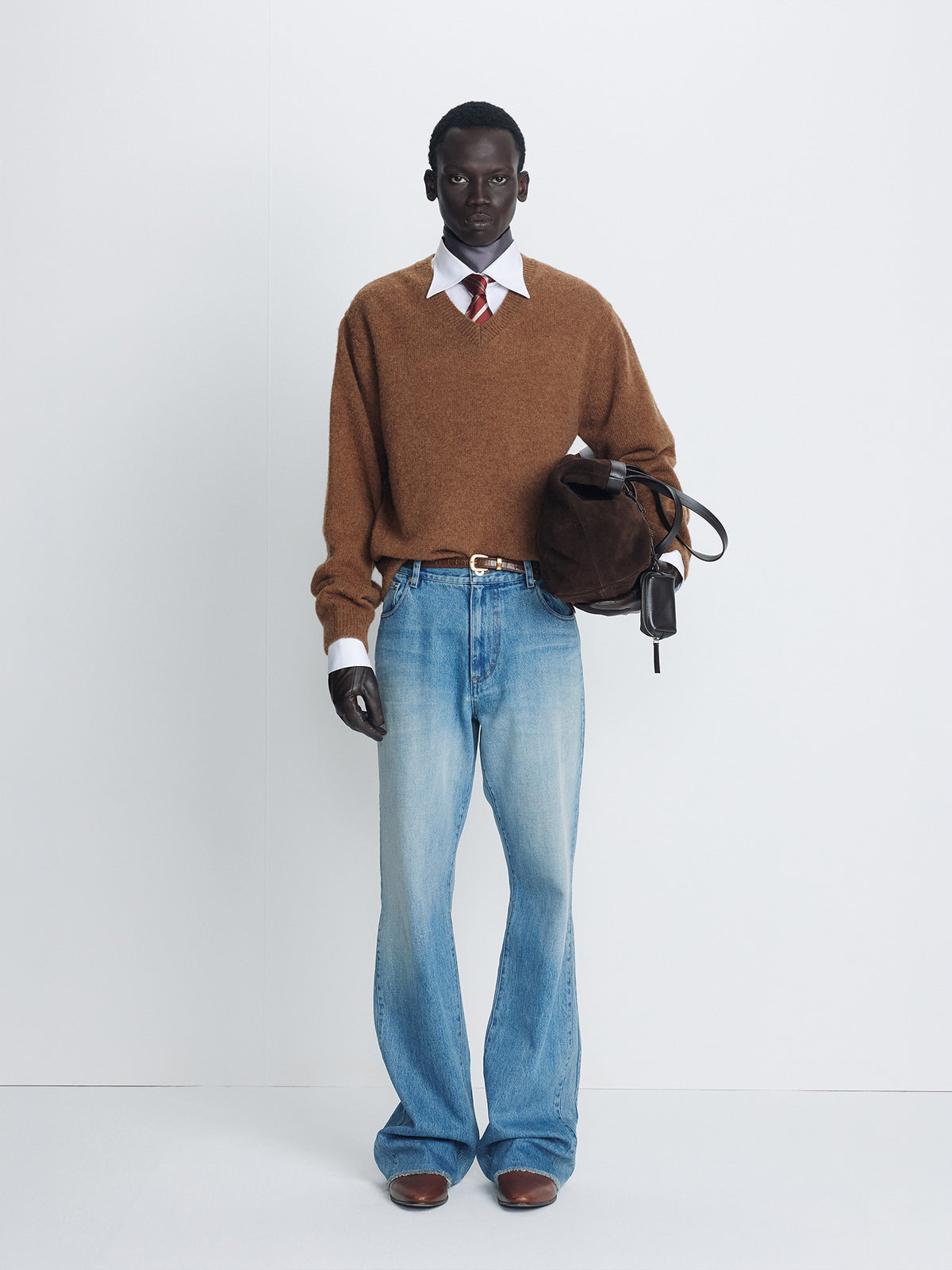 Tonywack - Brushed Shaggy Dog V-Neck Knit (Camel) product image 2 | TRAB K-Fashion Australia
