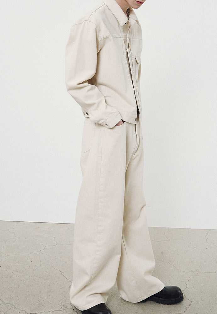 Tonywack - Wide-Leg Denim Jeans (Ecru) product image 4 | TRAB K-Fashion Australia