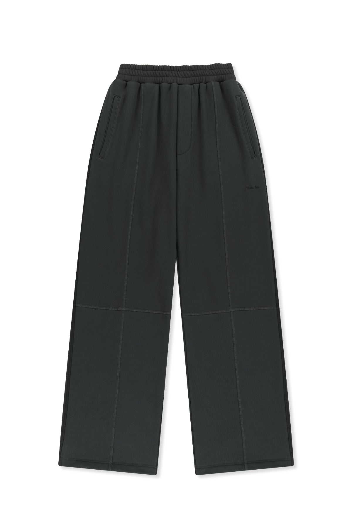 Matin Kim - Colorblock Cut Seam Sweatpants (Black) product image 1 | TRAB K-Fashion Australia