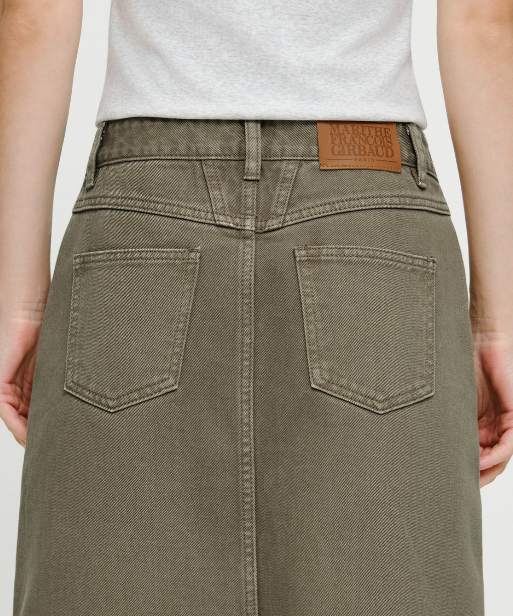 Marithe & Francois Girbaud - [Pre-order – Ships 12 Oct] Maxi Denim Skirt (Brown) product image 5 | TRAB K-Fashion Australia