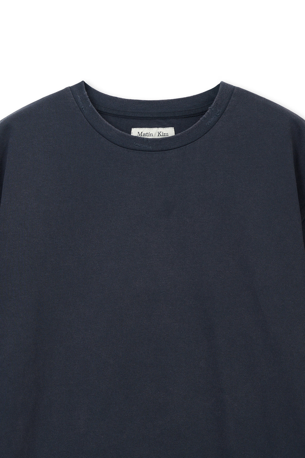 Matin Kim - Raw Cut Graffiti Logo Top (Navy) product image 3 | TRAB K-Fashion Australia